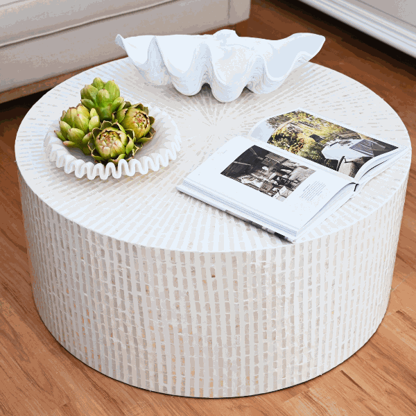 Buy Hamptons Mother of Pearl Round Coffee Table - Coastal Living