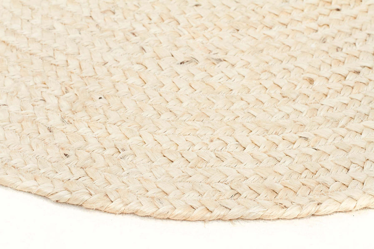 Buy Hamptons Round Jute Natural Rug Bleached