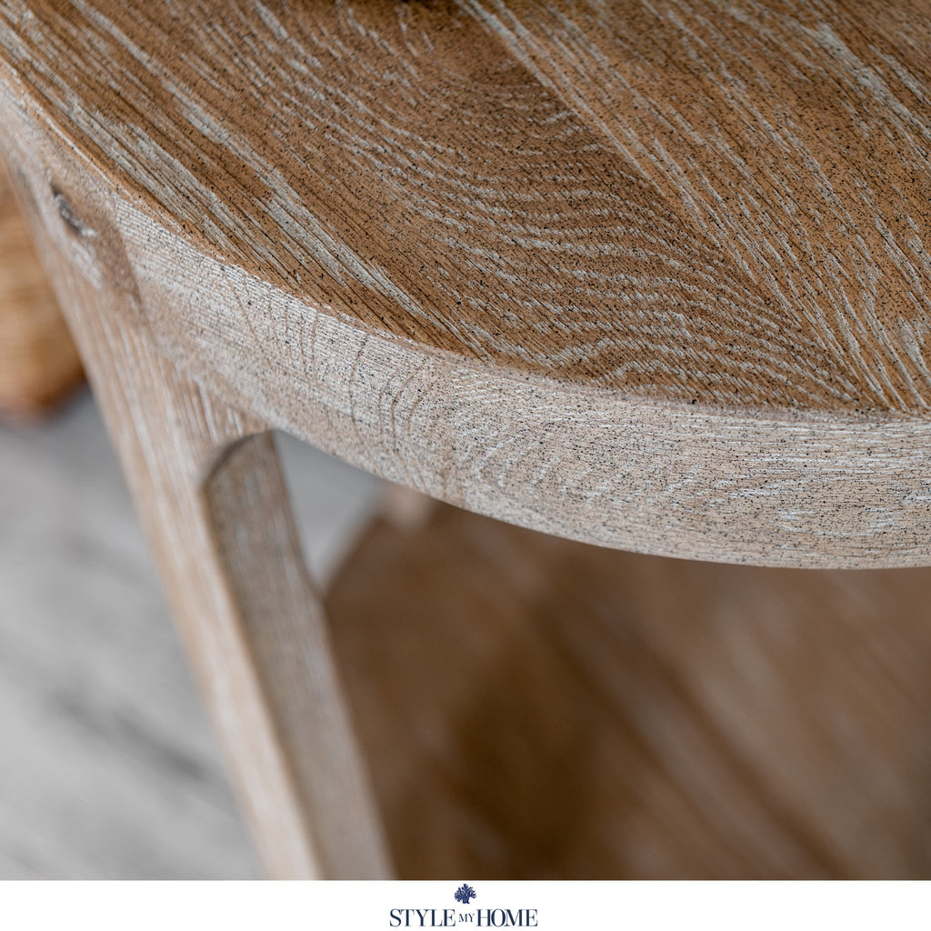 round oak side table
