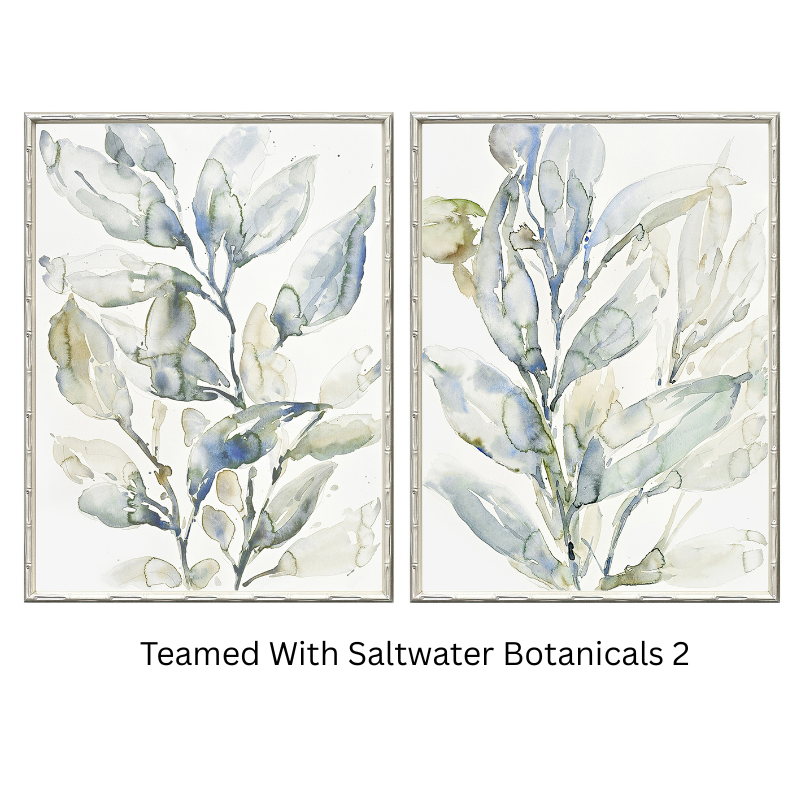 Saltwater Botanicals 1 Medium Canvas in Bamboo Frame