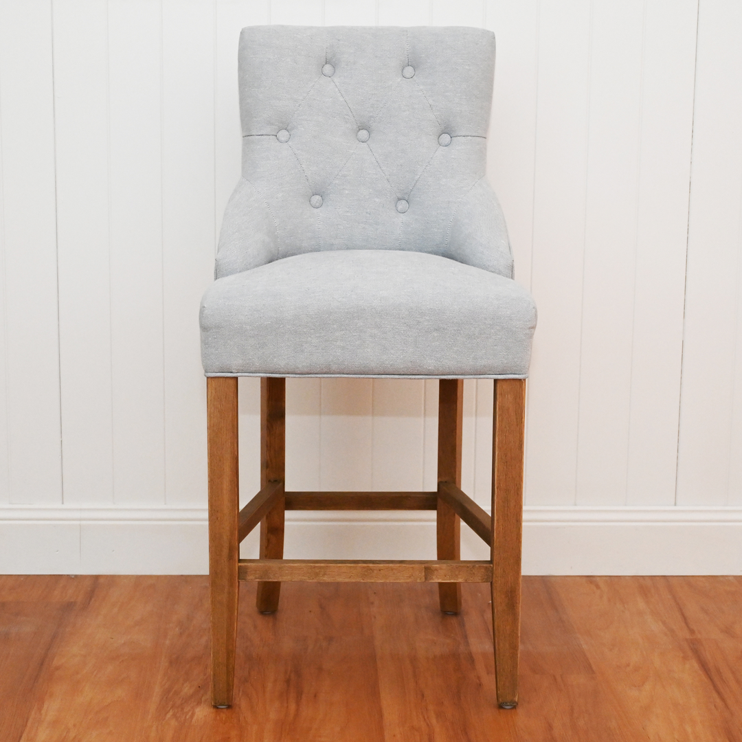 Leopold Upholstered Linen Kitchen Stool