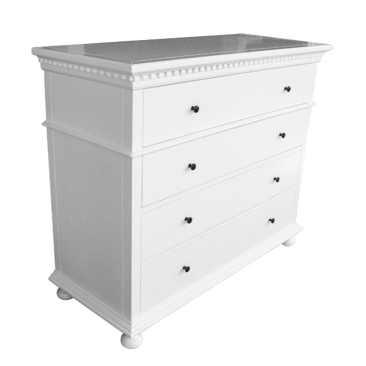 Regency Four Drawer Chest Satin White