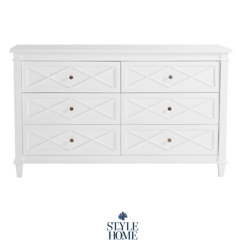 Brisbane Floorstock Slightly Damaged 'Ascot' White Chest of Drawers