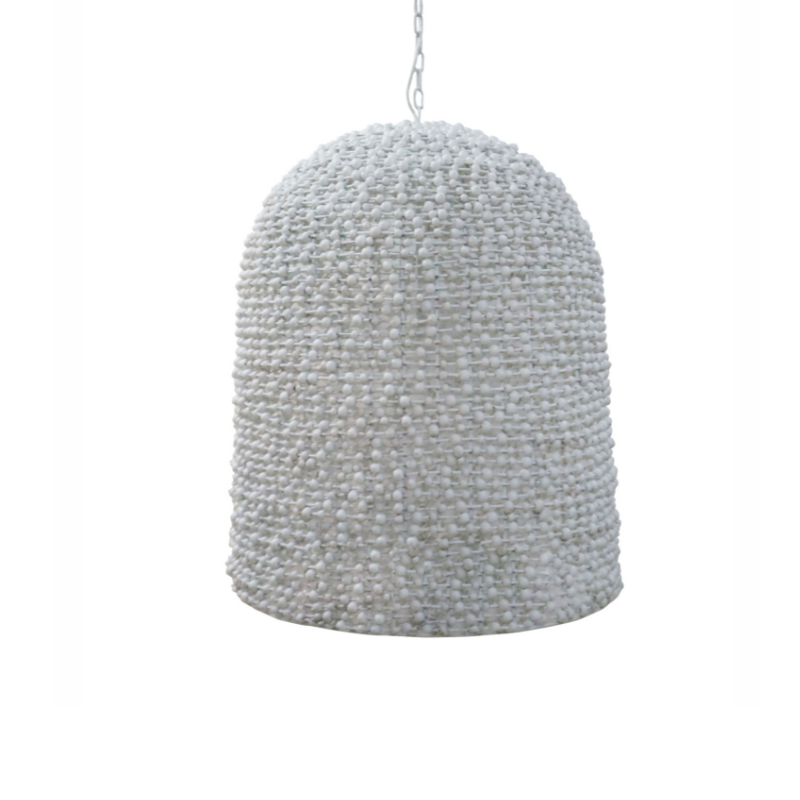 Sienna Bell Shaped Beaded White Chandelier