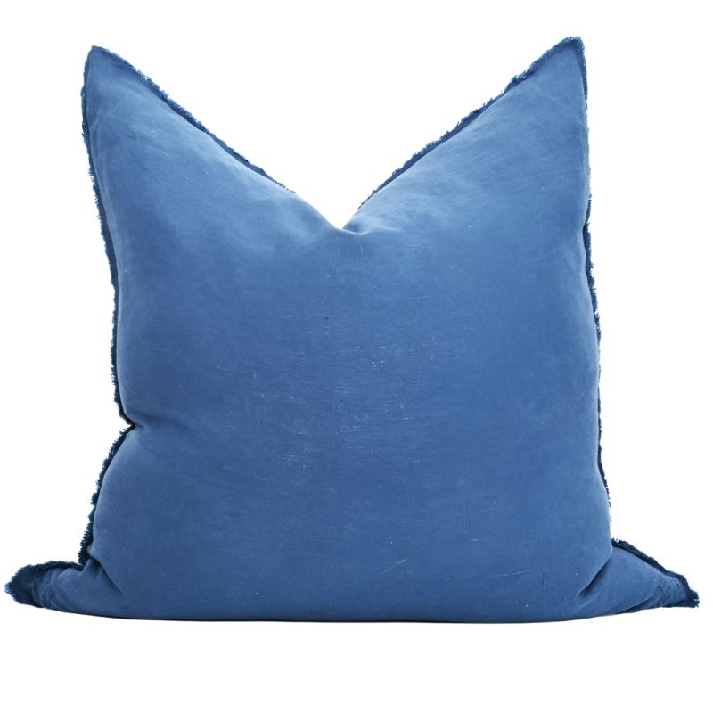 Heather Navy Blue Square Linen Cushion Cover Only
