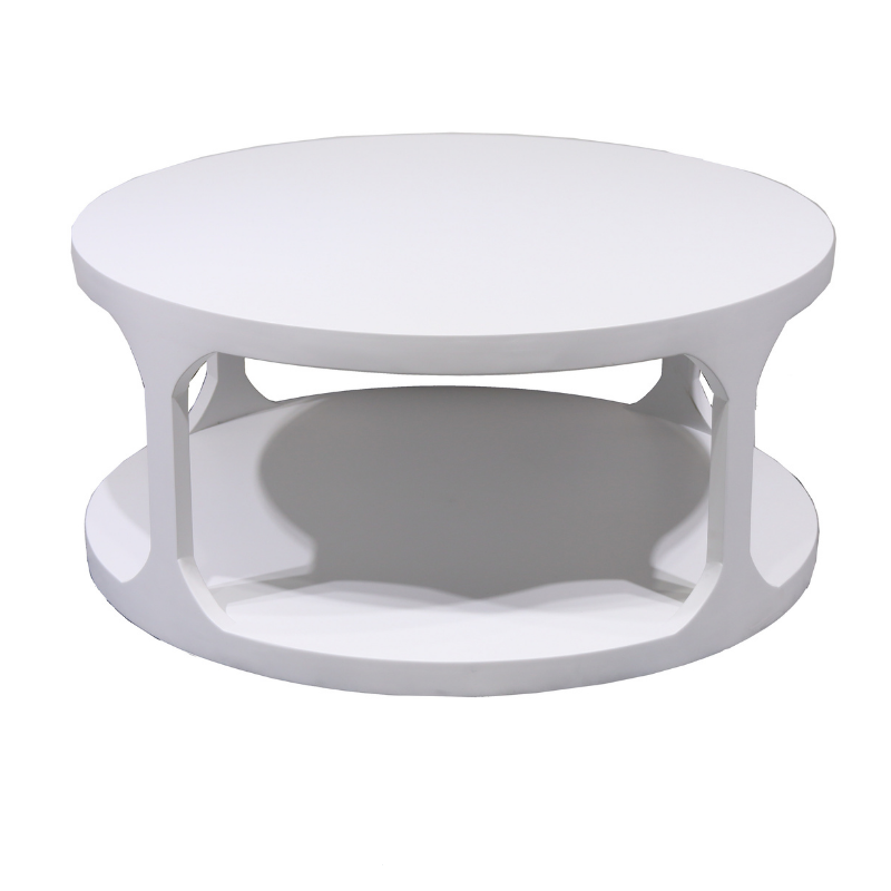 Milla Round Coffee Table Satin White - Sydney Floorstock