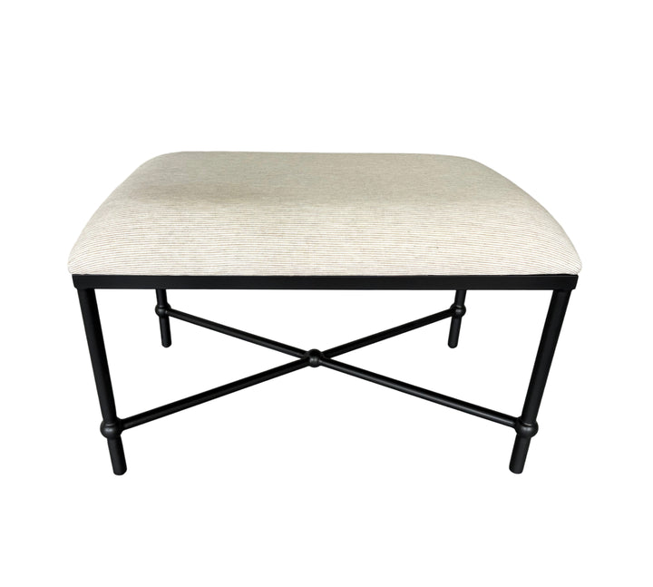 Cambridge Iron and Linen Cross Leg Small Bench