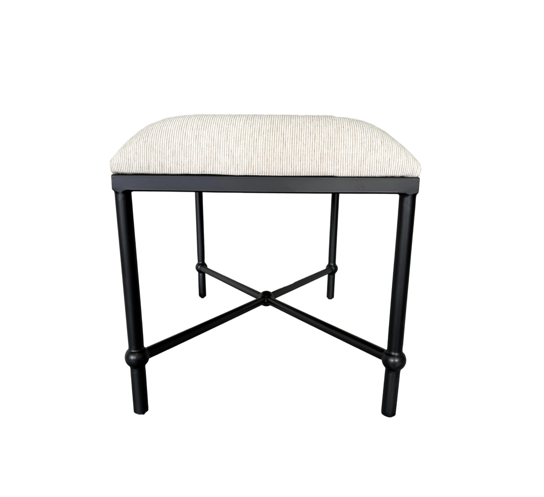 Cambridge Iron and Linen Cross Leg Small Bench