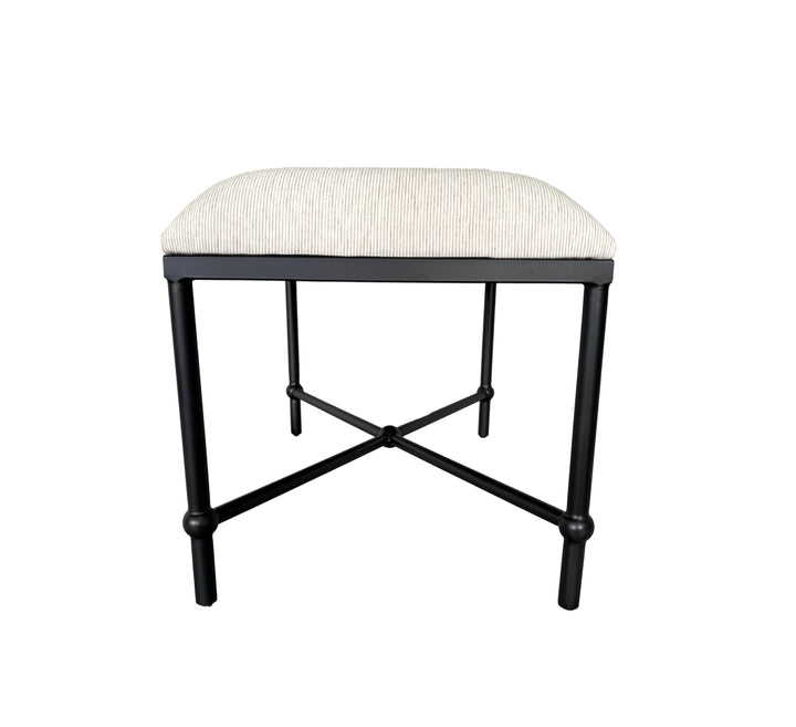 Cambridge Iron and Linen Cross Leg Small Bench