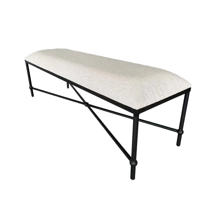 Cambridge Iron and Linen Cross Leg Large Bench