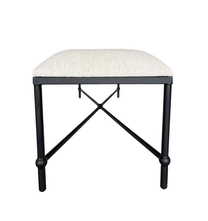Cambridge Iron and Linen Cross Leg Large Bench