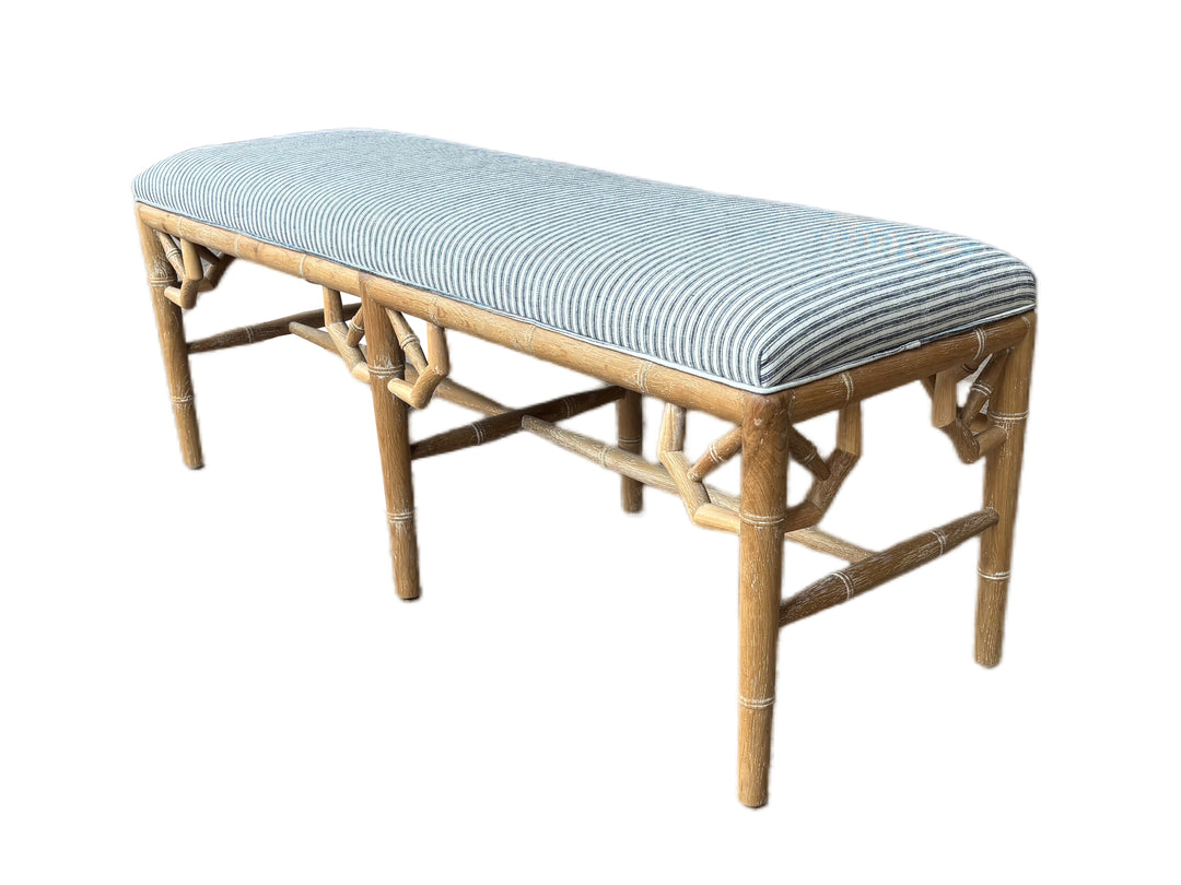 Raffles Linen Upholstered Oak Bench Seat