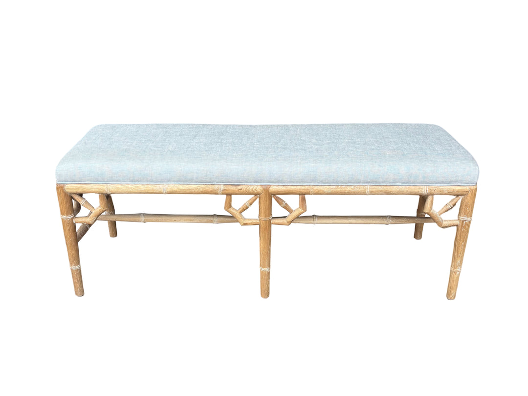 Raffles Linen Upholstered Oak Bench Seat