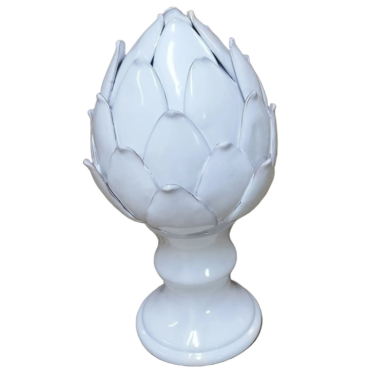 Large  white ceramic artichoke decorative sculpture