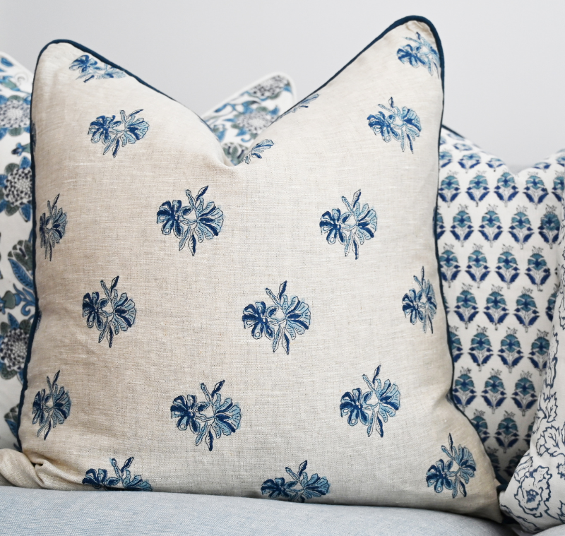 Aussie Box Block Print Square Linen Cushion