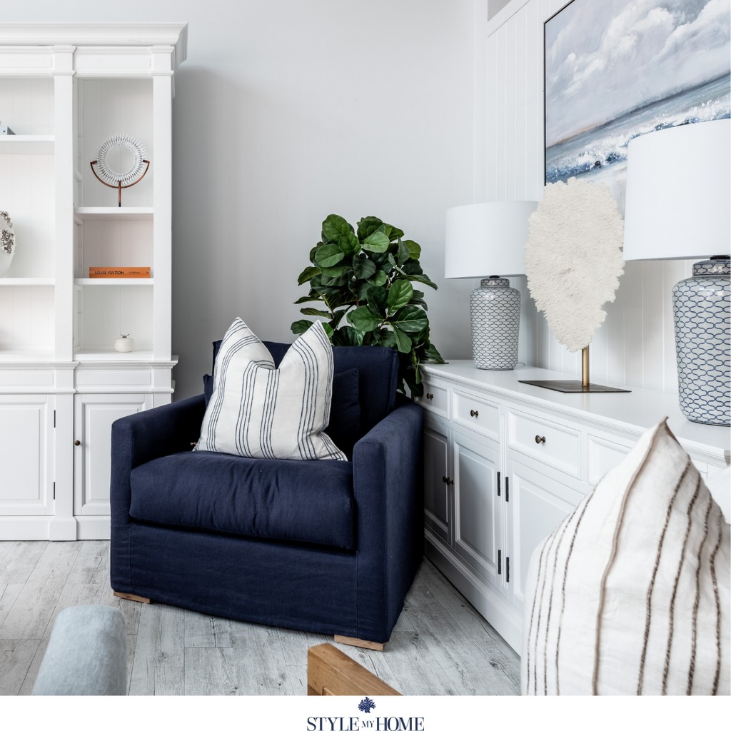 Hamptons slipcover armchair removable linen