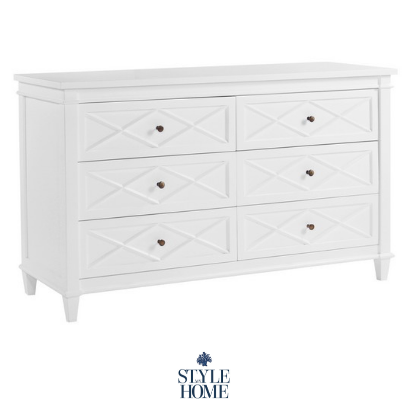 Brisbane Floorstock Slightly Damaged 'Ascot' White Chest of Drawers