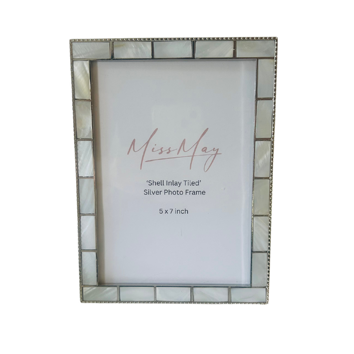 Slim shell Inlay tiled With Silver Border Frame