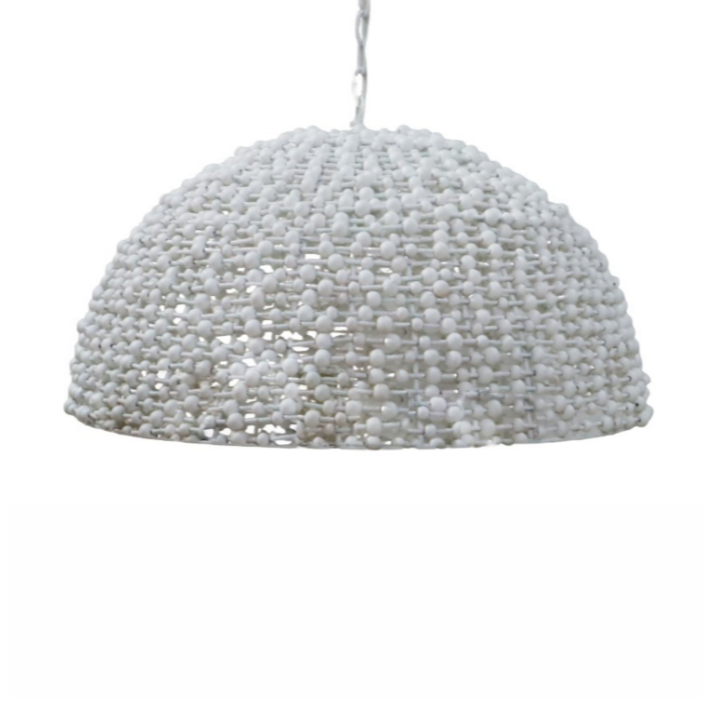 Sienna Dome Shaped Beaded White Chandelier