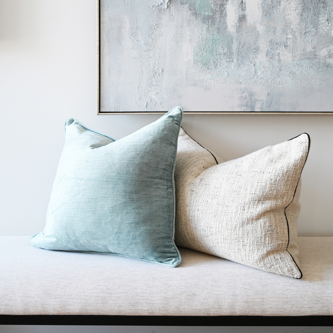Taupe Velvet Luxury Lumbar Cushion With Feather Insert