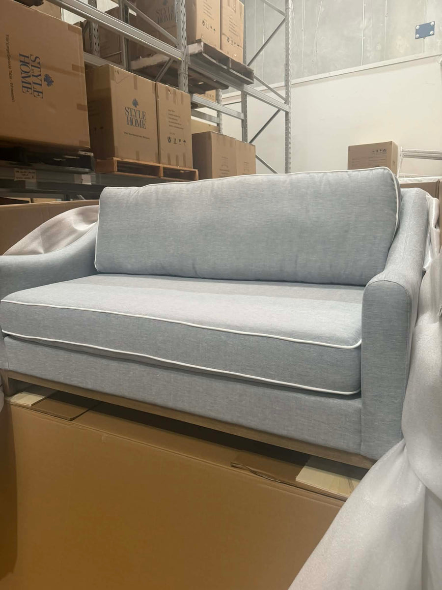 Juliet 2 seater lounge Duck Egg Blue with White Piping