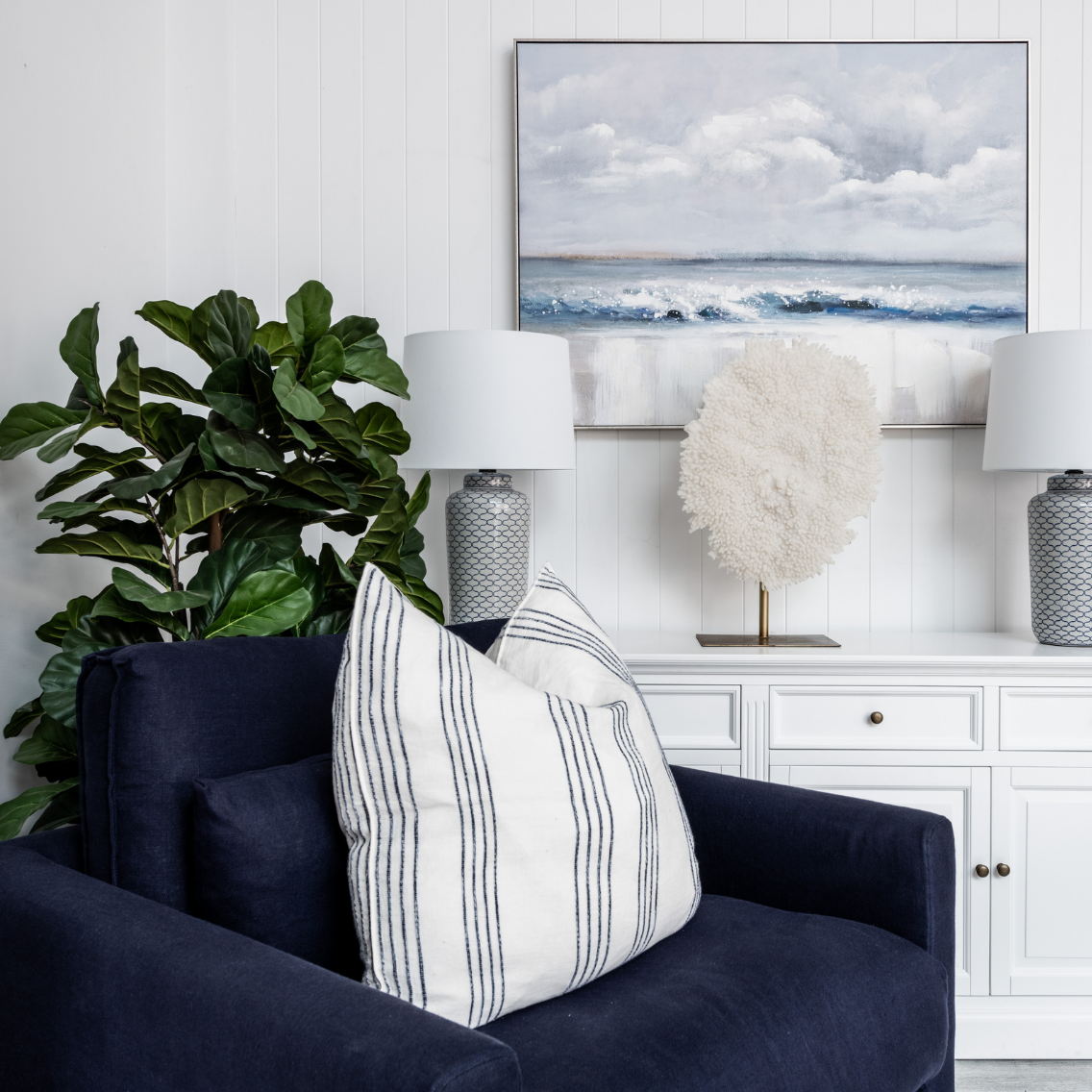 Buy Hamptons 'Capri' Slip Cover Linen Armchair Covers Only