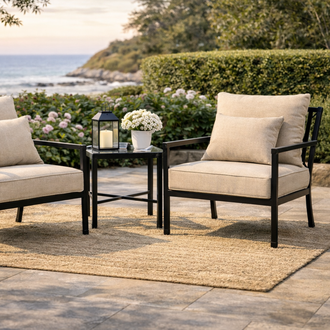 Amalfi Outdoor Black Side Table