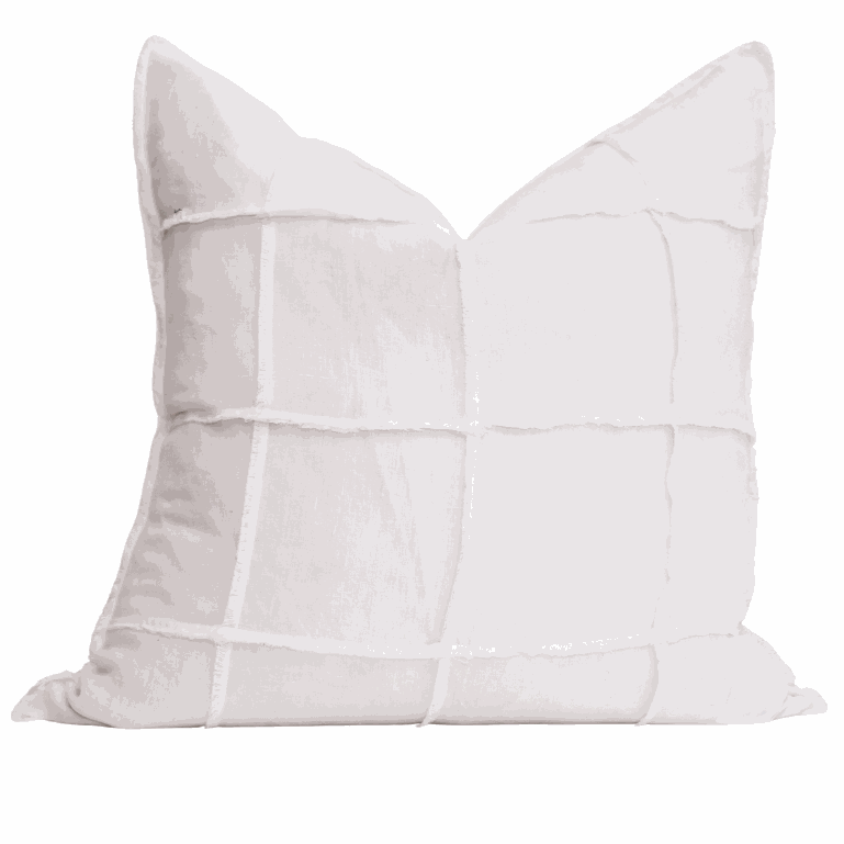 Lucia White Square Linen Cushion