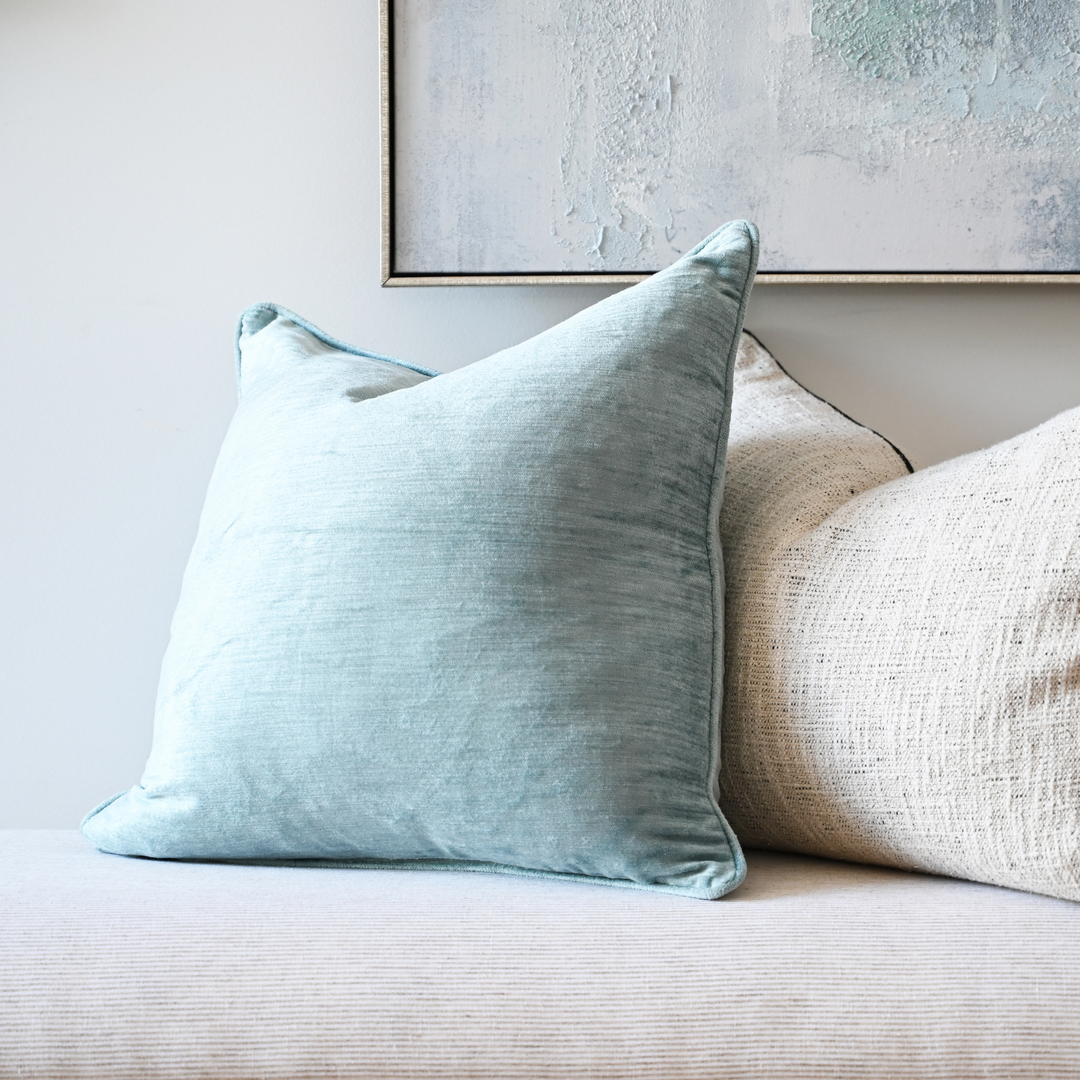 Taupe Velvet Luxury Lumbar Cushion With Feather Insert