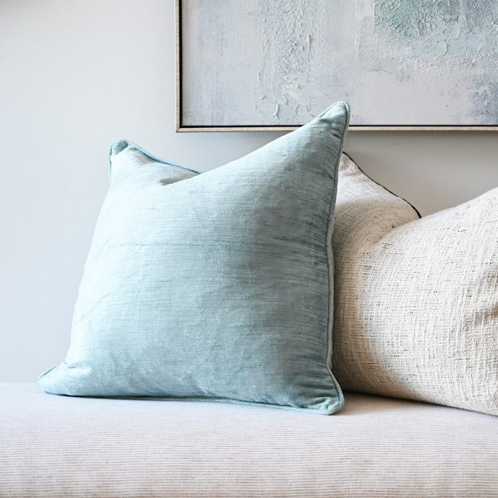 Taupe Velvet Luxury Lumbar Cushion With Feather Insert