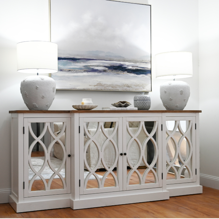 Camille Mirrored Buffet With Elm Top