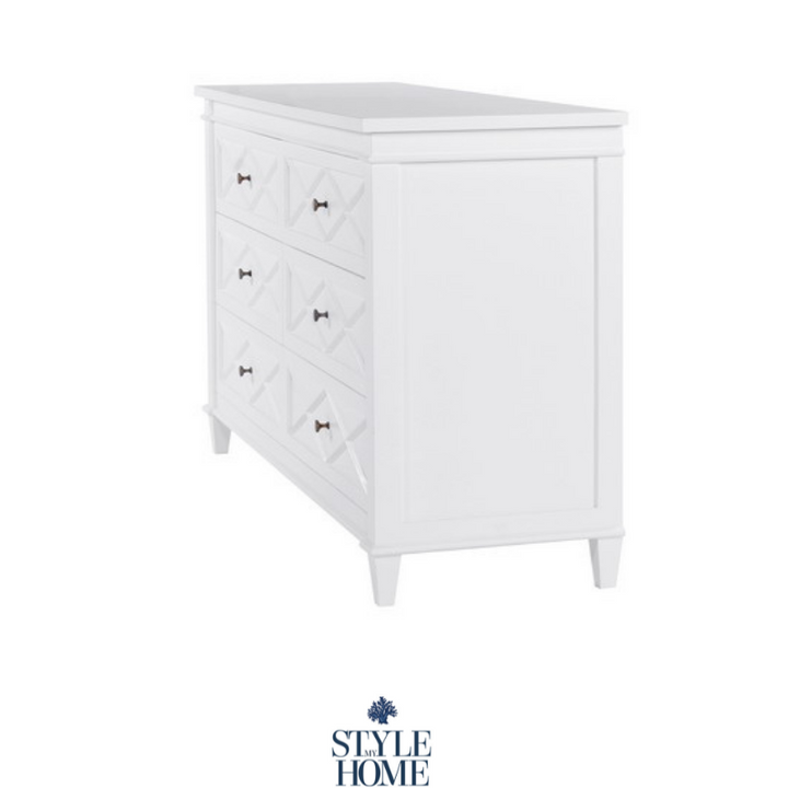 Brisbane Floorstock Slightly Damaged 'Ascot' White Chest of Drawers