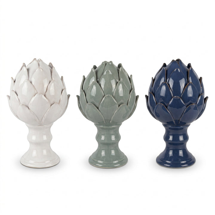 Large ceramic artichoke decorative sculpture