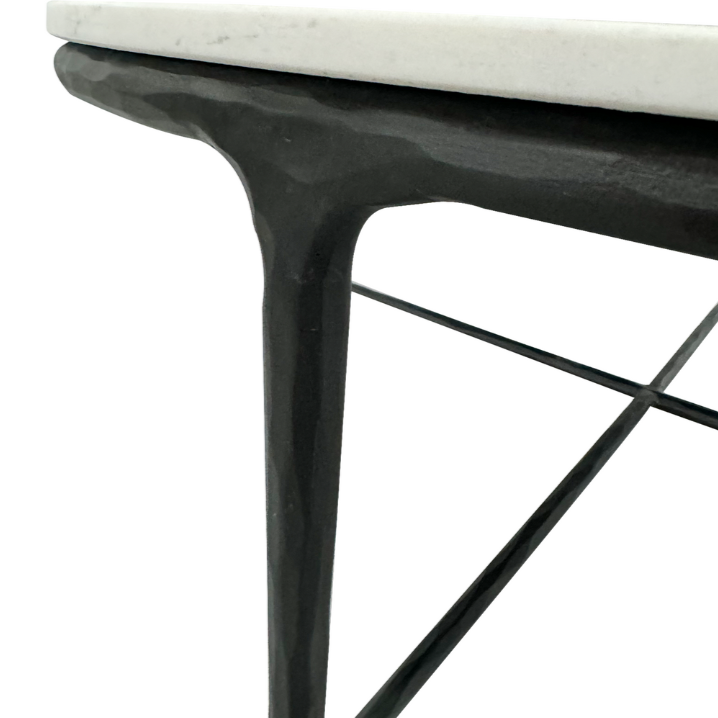 Soho Forged Black Round Coffee Table With Marble Top - Sydney Floorstock
