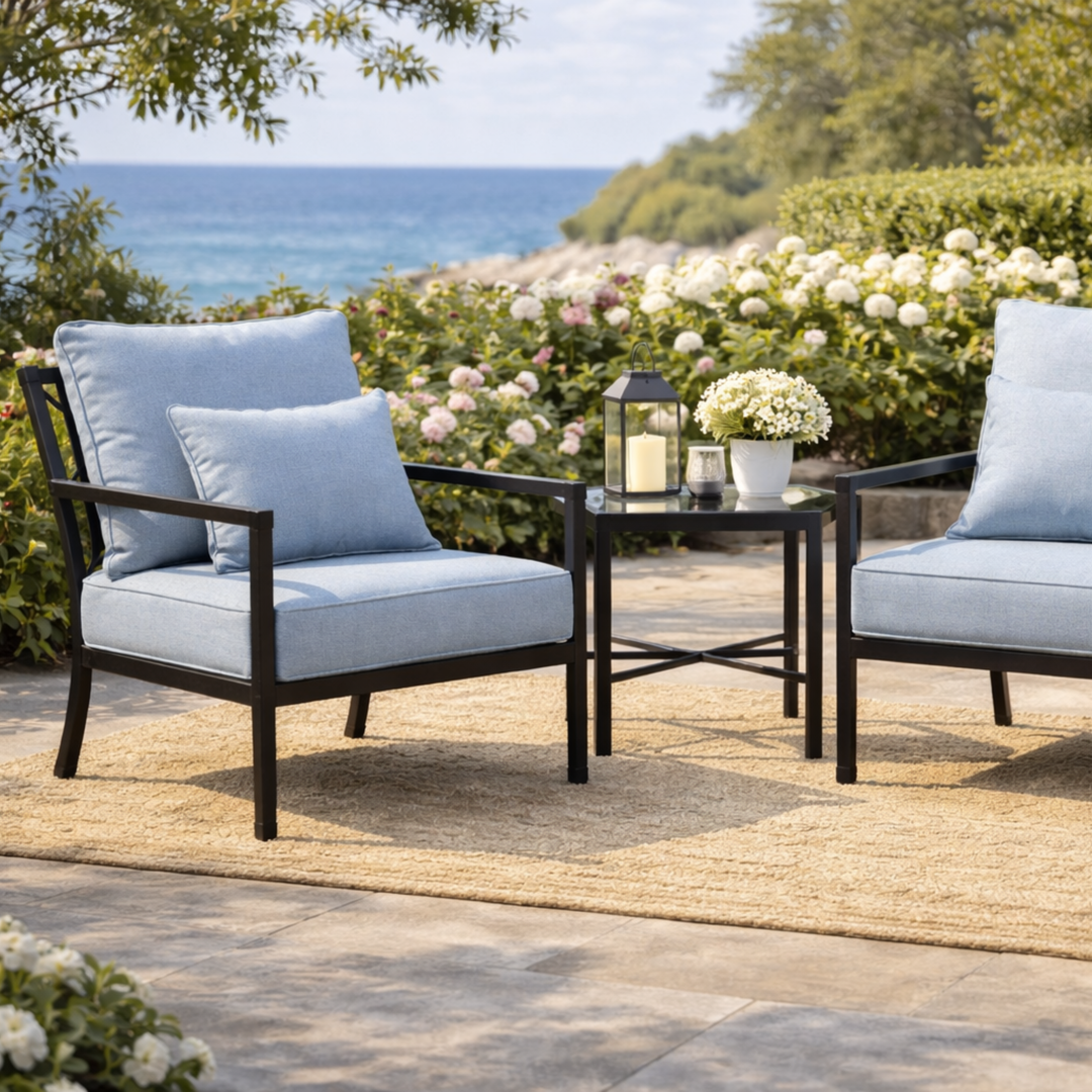 Amalfi Outdoor Black Side Table