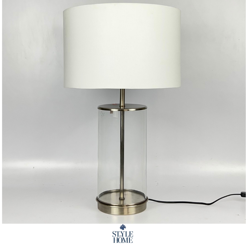 Fillable glass floor online lamp