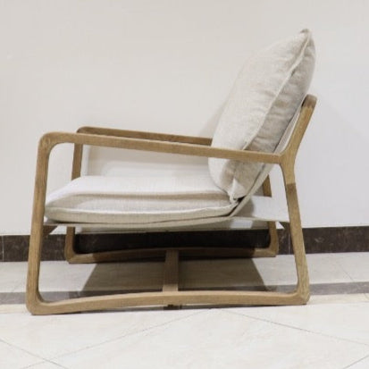 Drift Sling Linen & Oak Arm Chair