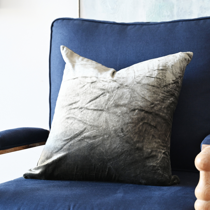 Taupe Velvet Luxury Square Cushion With Feather Insert