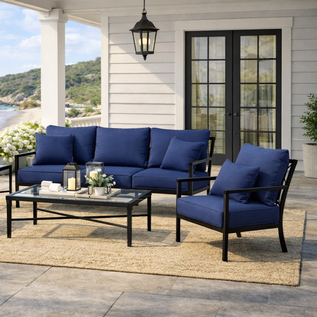 Amalfi Outdoor Black Coffee Table