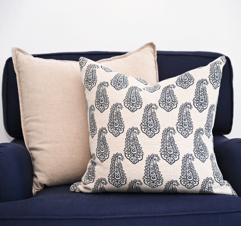Paisley Linen Square Cushion - Cover Only