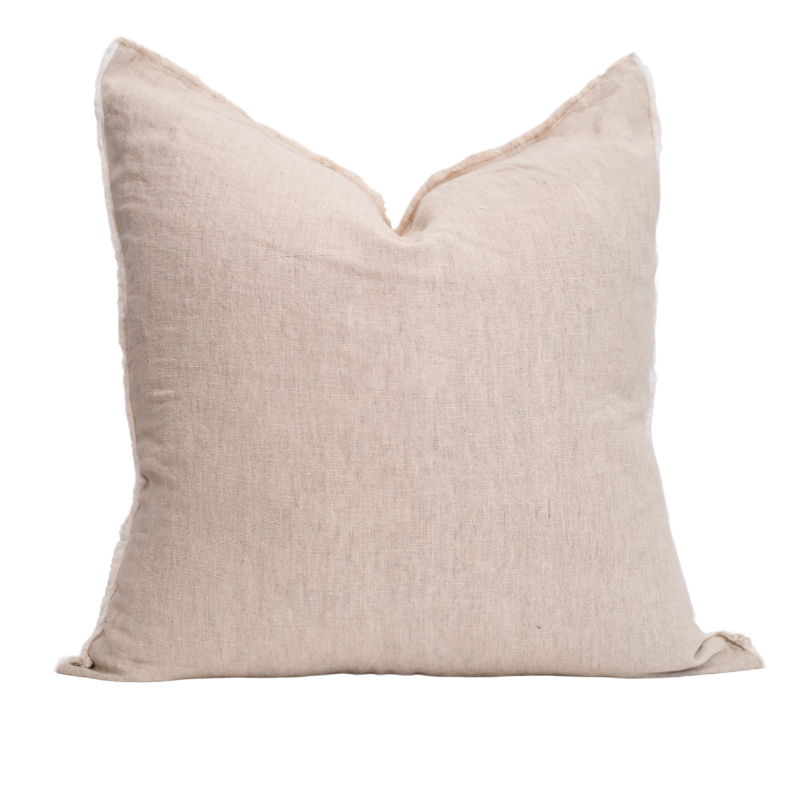 Heather Oatmeal Square Linen Cushion Cover Only