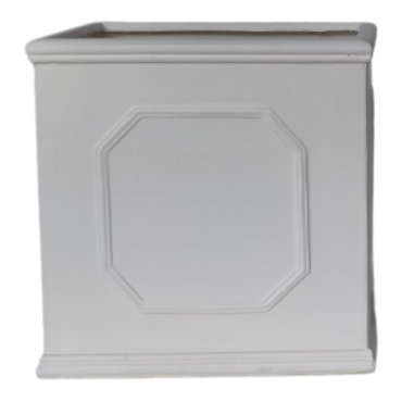 Sorrento White Square Fibre Clay Planter Box 50cm x 50cm x 50cm
