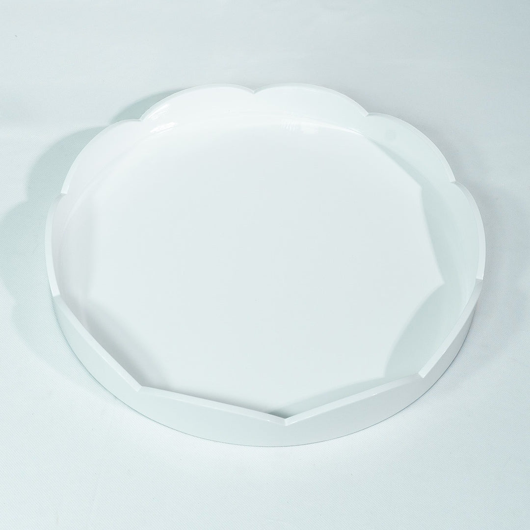 Buy Hamptons Scallop Round White Lacquer Tray