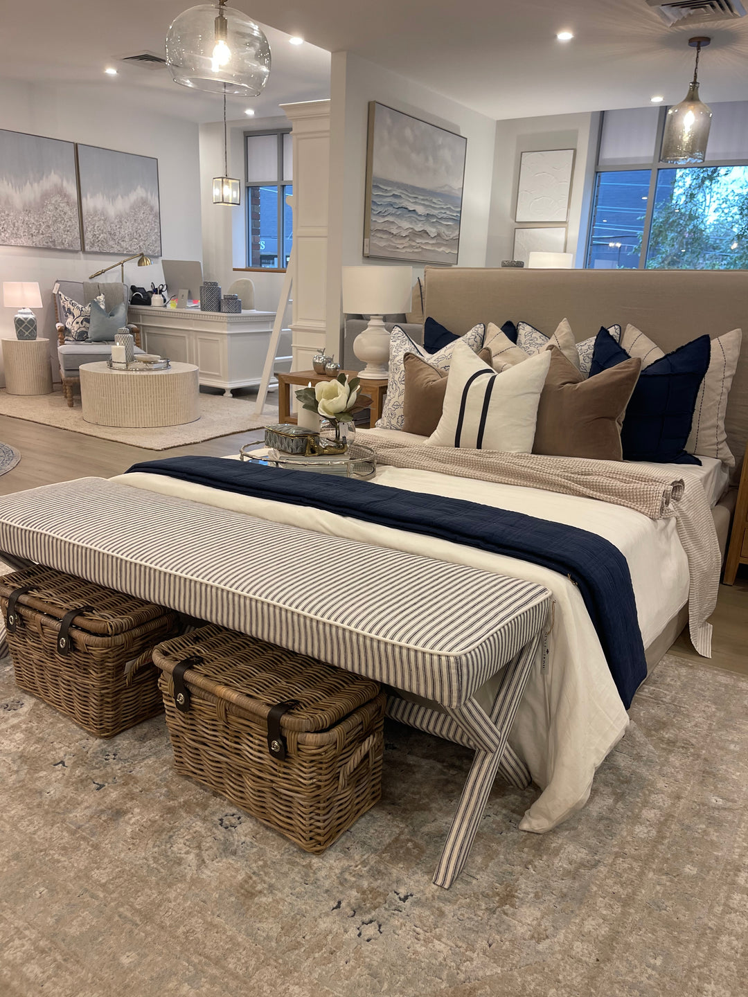 Lauren Linen Large Bench Seat