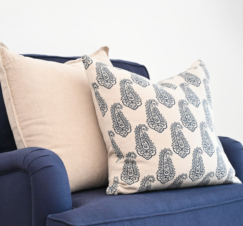 Paisley Linen Square Cushion