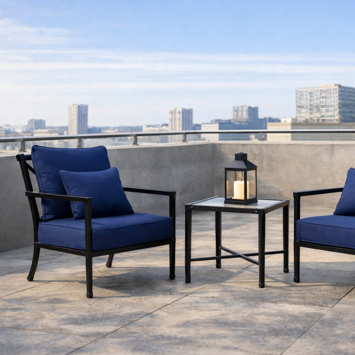 Amalfi Outdoor Black Side Table