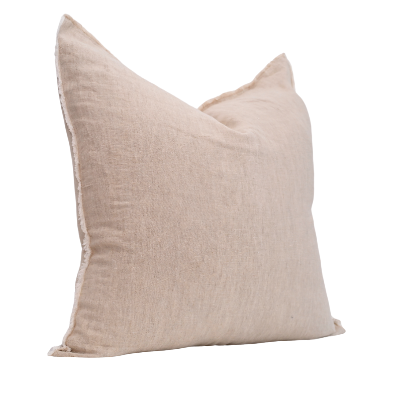 Heather Oatmeal Square Linen Cushion Cover Only