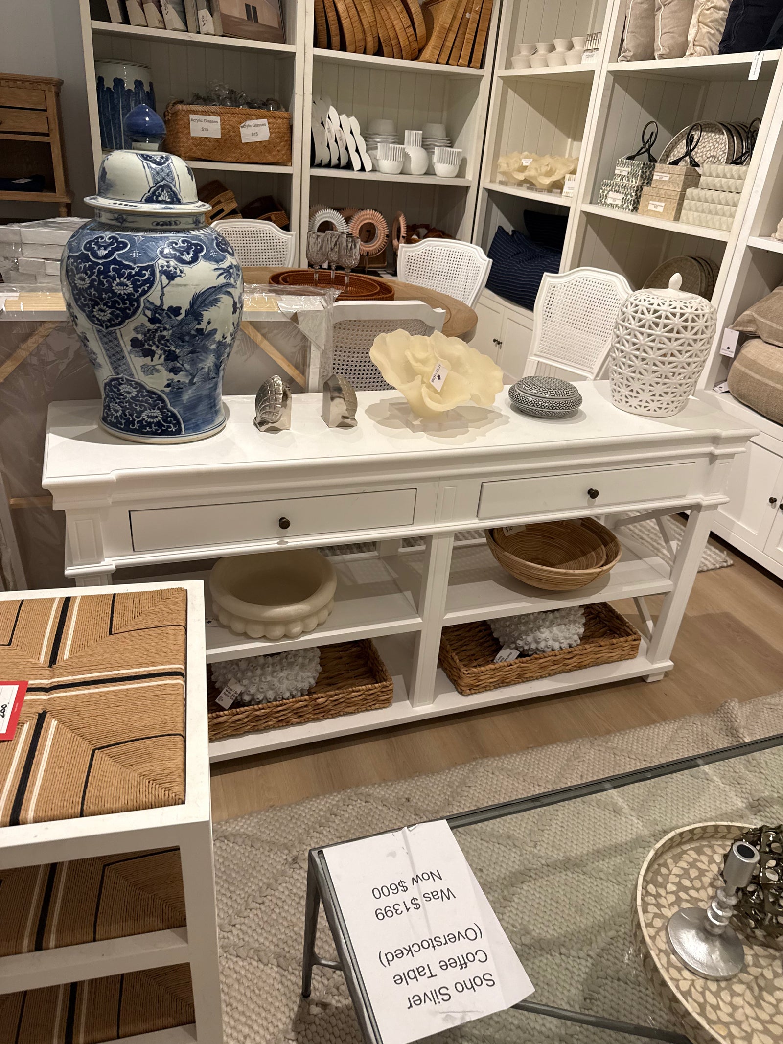 Brisbane damaged North Harbour Medium White Console Table