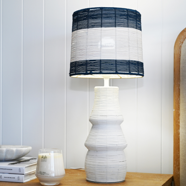 Tommy Woven Blue And White Table Lamp