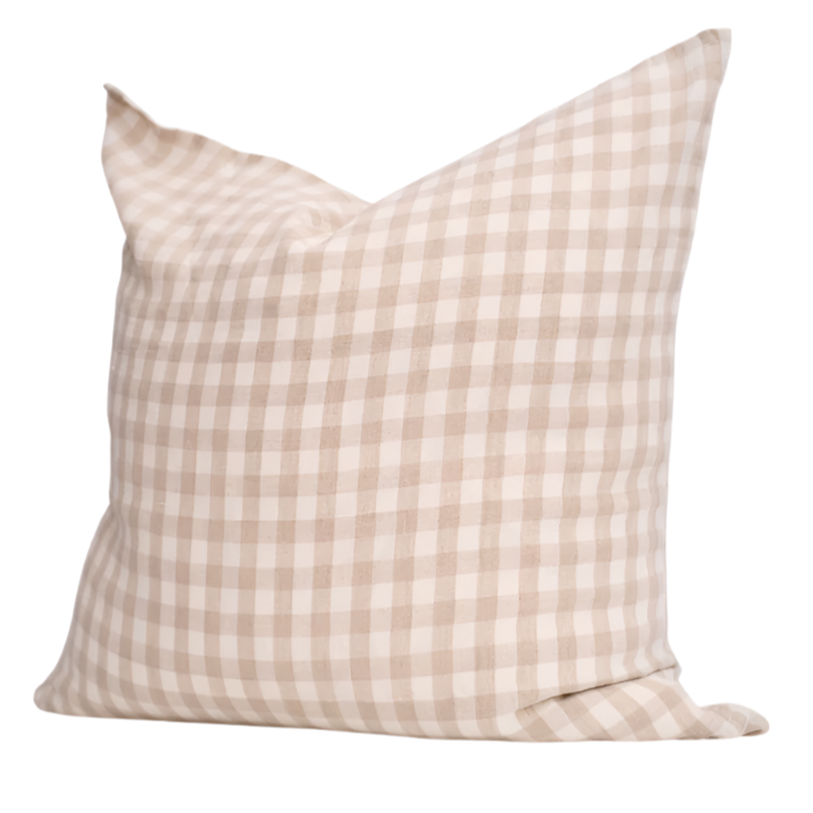 Gingham Linen Square Cushion